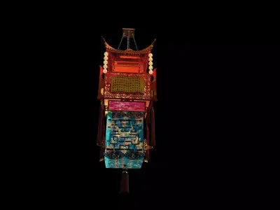 Chinese house palace lantern  Low-poly 3D model