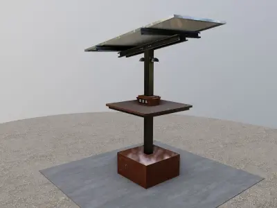 Solar Pergola Type-3 Black and White 3D model