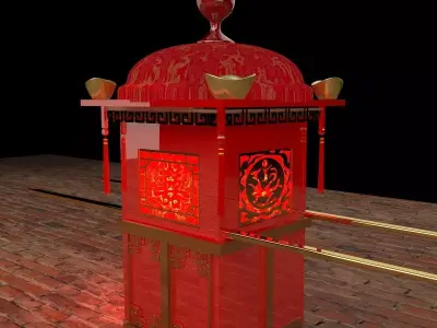 Chinese wedding sedan chair  3D model