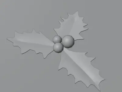 Holly leaf Low-poly 3D model