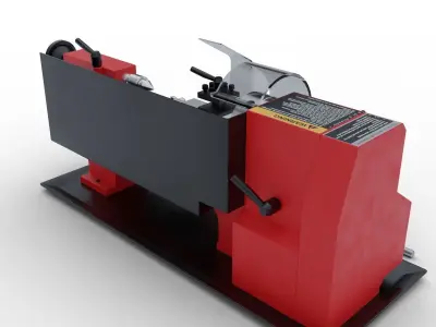 Mini Lathe Low-poly 3D model