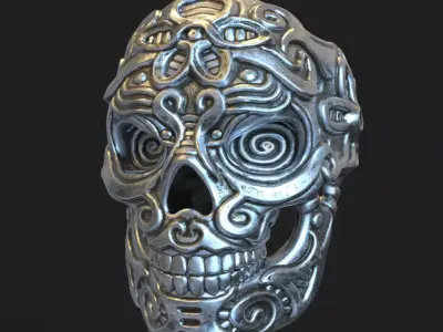 Skull ring jewelry for Bikers vol12 3D print model