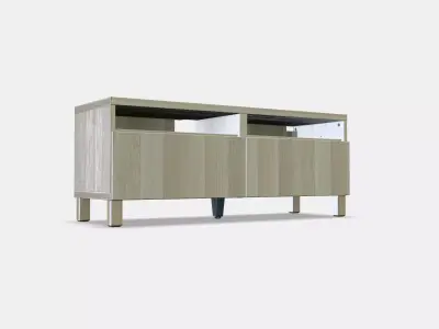BESTA TV bench with drawers 12 Low-poly 3D model