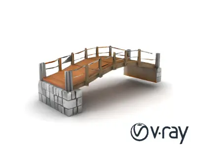 Historical Replica Footbridge Model Pack Low-poly 3D model