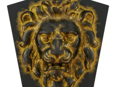Lion Head Bas-relief 3D model