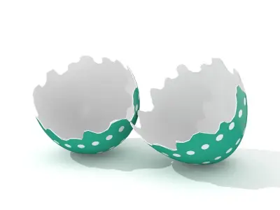 Easter Egg Cracked  N004 Low-poly 3D model