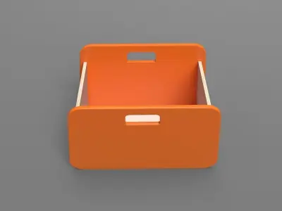 BacUp1Box Orange Low-poly 3D model