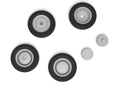 Wheels and drum brake from old pickap - 3d print ready 3D print model
