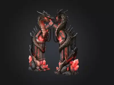 Dragon Gate Low-poly 3D model