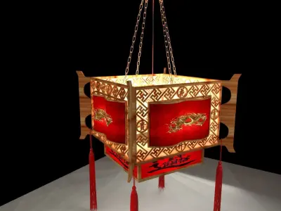 Chinese red lantern  3D model 49