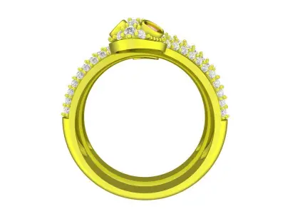 A7456 Luxury Diamond Snake Women Ring 3D Model 3D print model
