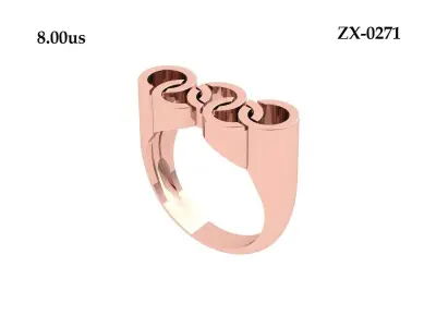 Wedding Ring  3D print model 36