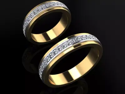 Wedding Bands 05 3D print model
