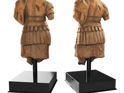 Torso Cuirass statue of a Roman Emperor Low-poly 3D model