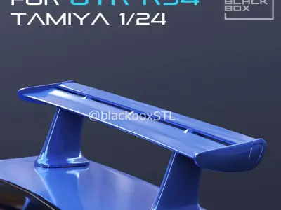GTR R34 Tall and Mid Rear wing 1-24th 3D print model