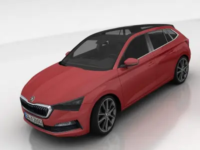Skoda Scala Low-poly 3D model