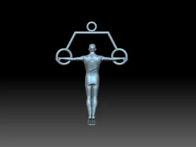 Gymnast on rings 3D print model