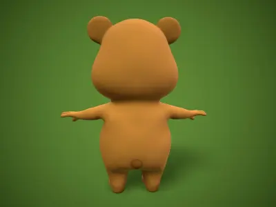 cartoon teddy Low-poly 3D model