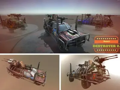 Desert Destroyer Low-poly 3D model