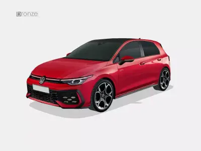 Volkswagen Golf GTI 2024 Low-poly 3D model