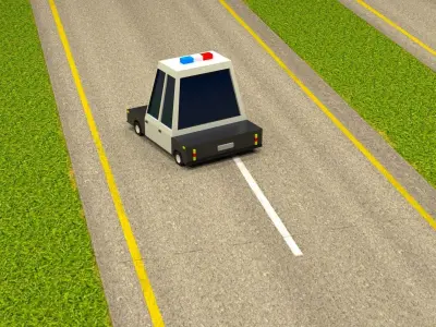 Cartoon Low Poly  Crossover Police Car Low-poly 3D model Low-poly 3D model