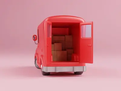 Cartoon 3D Truck rigged 3D model