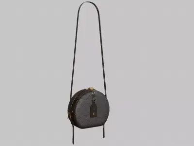 Louis Vuitton Boite Chapeau Souple Bag Black Leather Monogram Low-poly 3D model