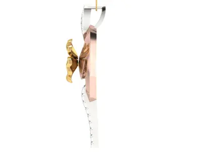 Solitaire Women Pendant 3dm STL OBJ FBX Renders Details 3D print model 7