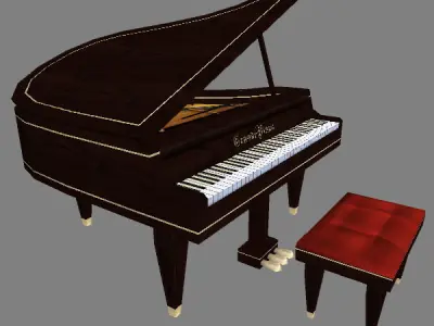 Grand Piano Low Poly Low-poly 3D model