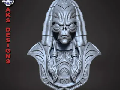 Wall decoration bas relief Alien Egyptian Anubis   3D print model