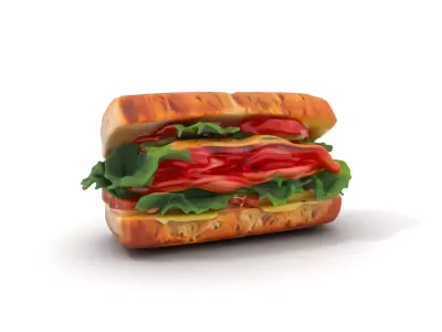 Realistic Sandwich Model Pack with Multiple Layers Low-poly 3D model