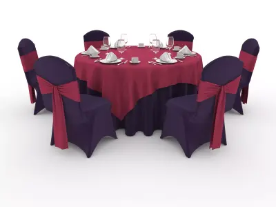 Banquet Table and Chair 61 3D model