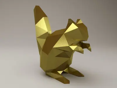 Modern Sculpture of Squirrel 3D print model