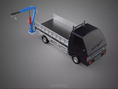 FOLDABLE MOUNTED BED CRANE HOIST LIFTING HAND WINCH TRUCK PICKUP 3D model