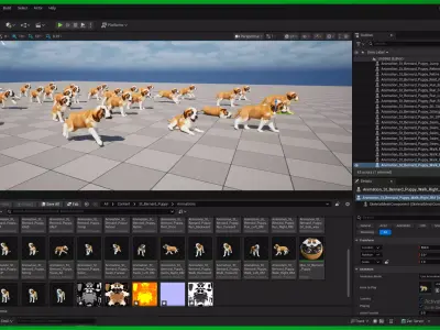 Saint Bernard Puppy Dog Low-poly 3D model