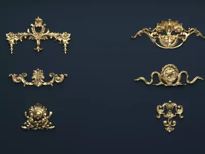 Classic decor ornament v-3D model07 3D model