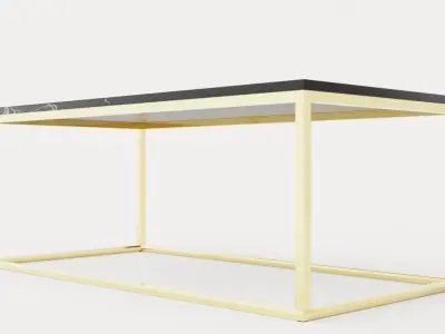 Carrie Coffee Table 120 Cm Marble Black Brass Low-poly 3D model