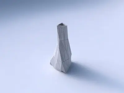 Vase twist tilted triangle with random triangle plates 2 3D print model