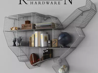 RH SHELF USA MAP ZINC 3D model