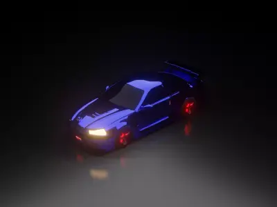 Low Poly Car Model Low-poly 3D model