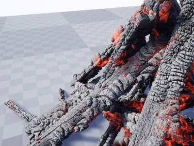 Burning Wood Animated 26 Pack Unreal Engine 3D model