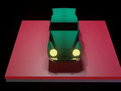 the Beetle volkswagen Free low-poly 3D model