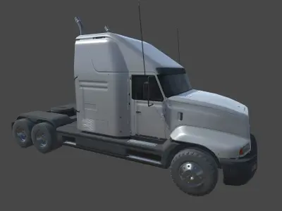 Semi Truck Low-poly 3D model