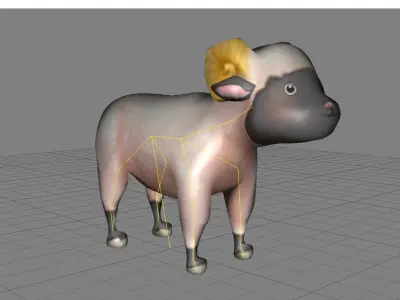 Lowpoly Animal Cartoon - Sheep Low-poly 3D model
