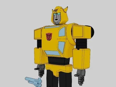 Bumblebee Combo - Robot - Gun - Car Mode -  Low Poly Model 3D model