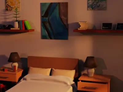 Stylized Bedroom 3D model