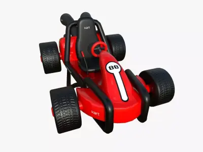 Cartoon Kart G01 Red - Vehicle Racing Design Low-poly 3D model