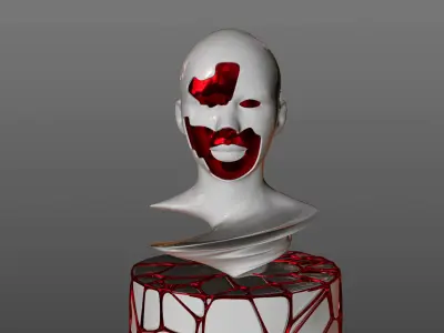 Layered Statue Sculpture 3D 3D model