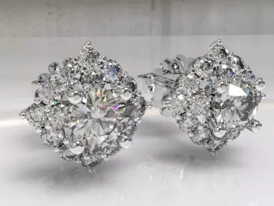 Timothes Diamond Earing 3D JewelryModel Printable 3D ER4 3D print model