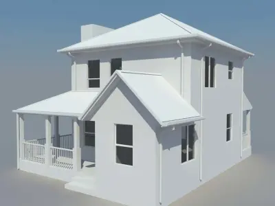 House with porch Free 3D model